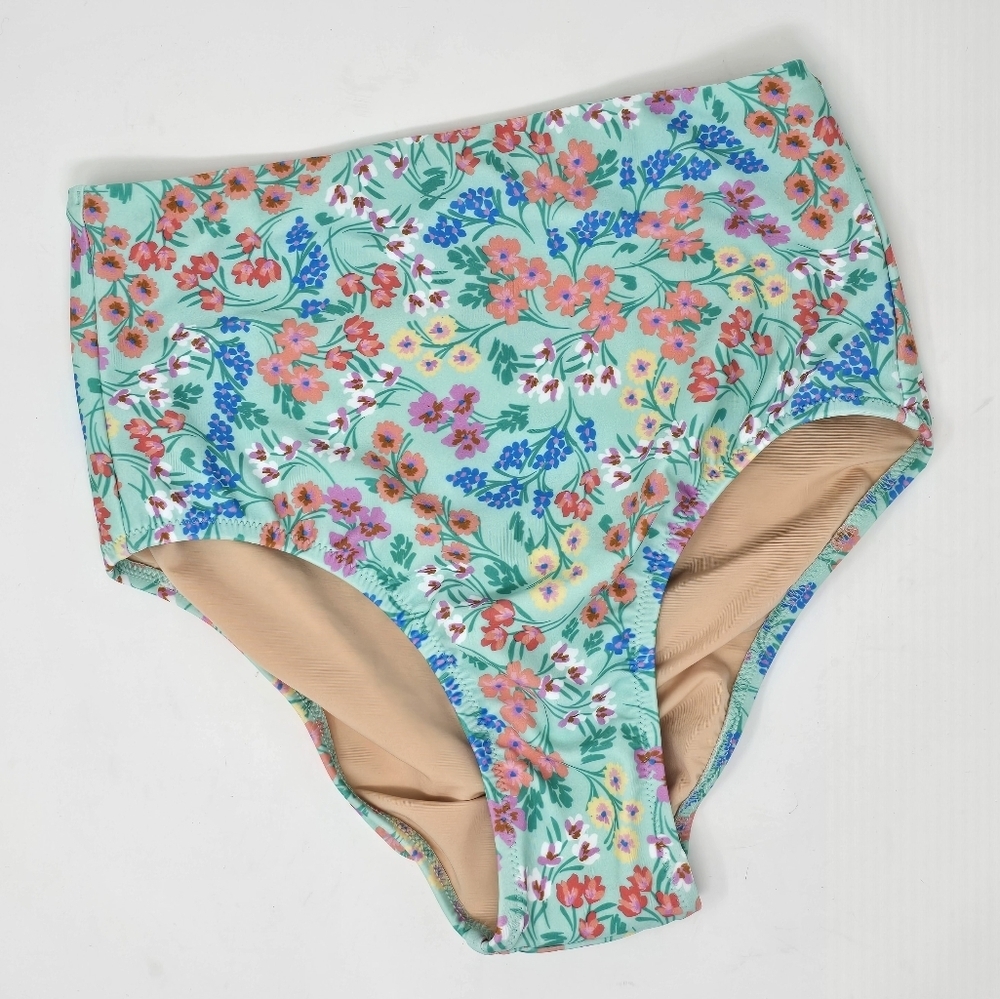 J.Crew Factory High Waist Bikini Bottom & French Ruffle Bikini Top XS/S NWT New - Picture 3 of 13